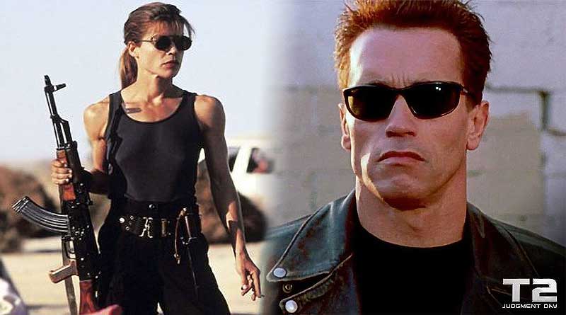 Arnold Schwarzenegger and Linda Hamilton in Terminator 2 Judgment Day